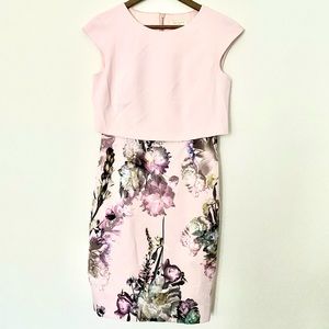 Ted baker floral print dress - pink - size: 4-6 US